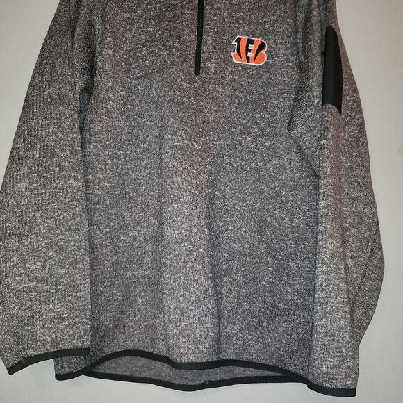 Men's Antigua Cincinnati Bengals Fleece-lined Pullover 1/4 Zip Sweater Sz Large - Picture 5 of 11